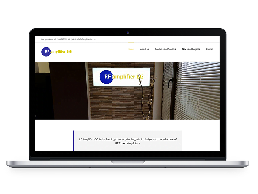 RF Amplifier-BG website ontwerp